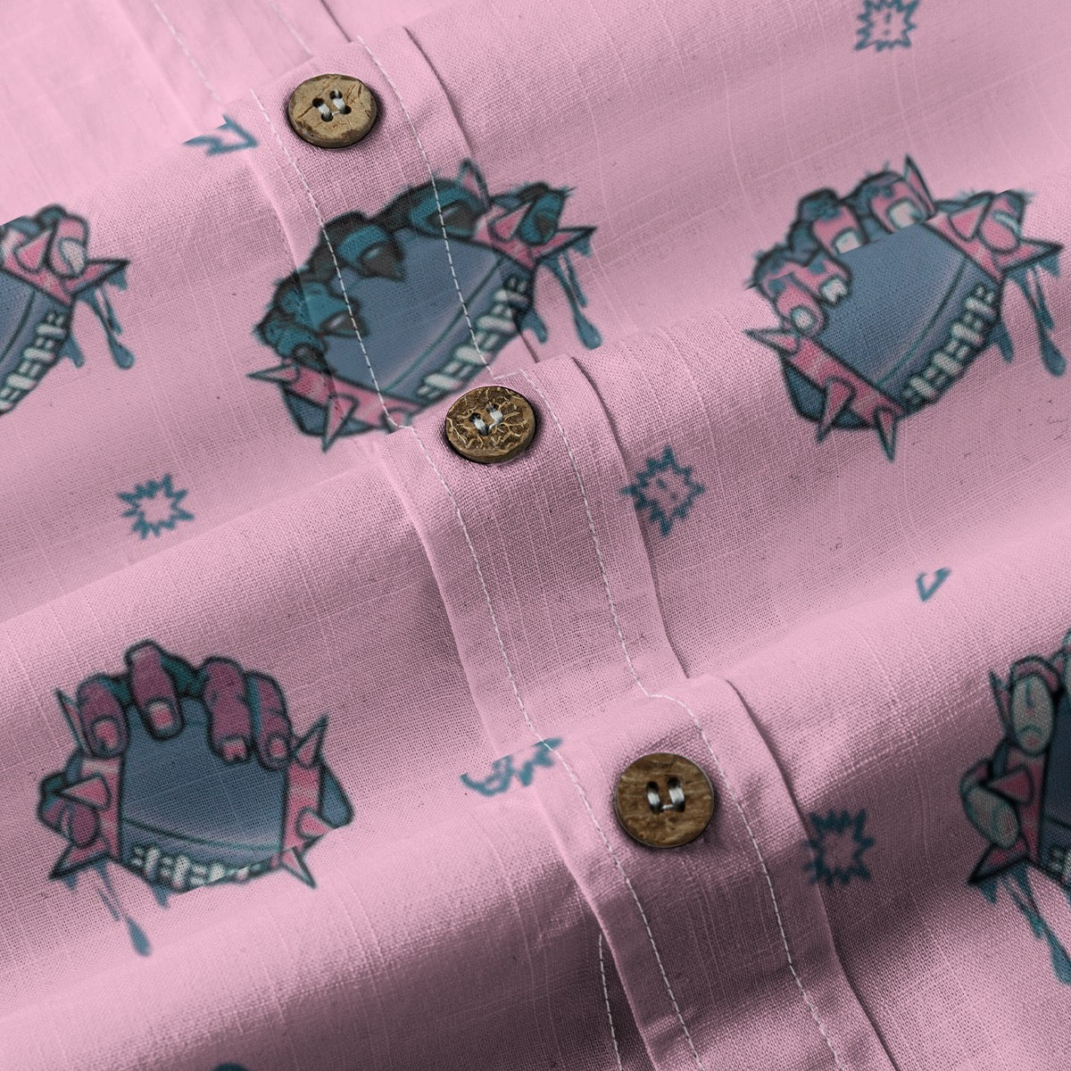 Secure the Ball  Breathable Cotton Shirt- Pink