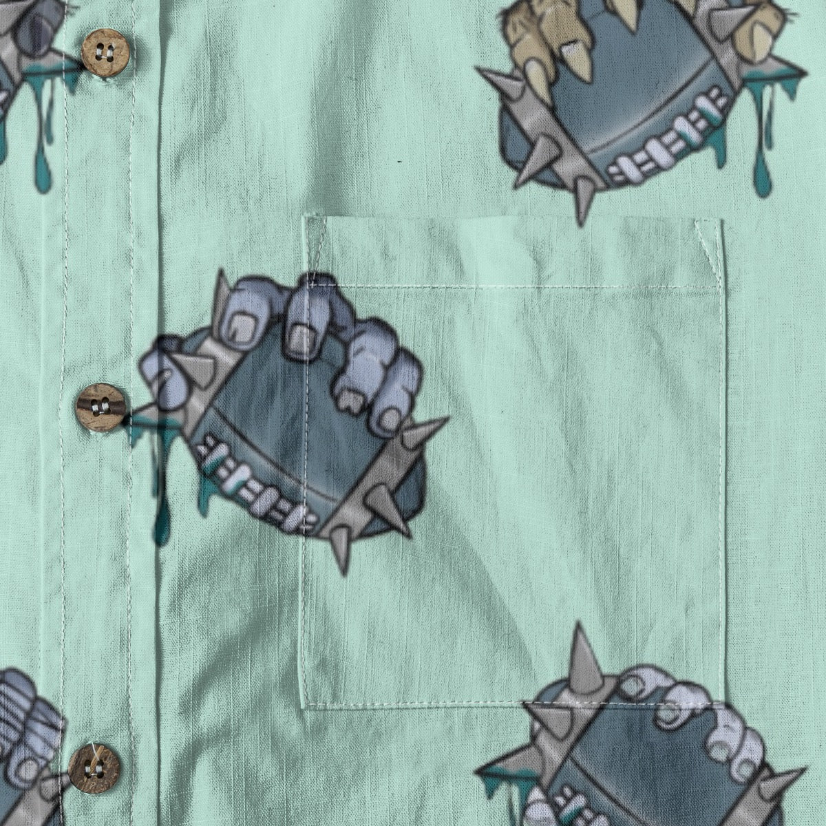 Secure the Ball  Breathable Cotton Shirt- Mint