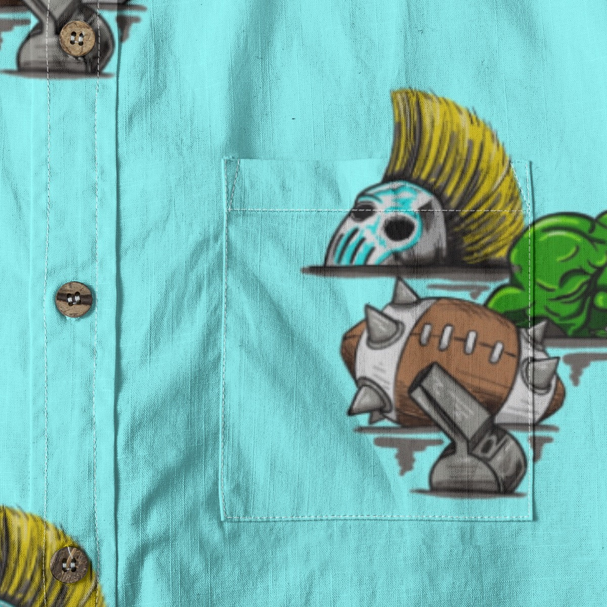 Aftermath  Breathable Cotton Shirt- Teal