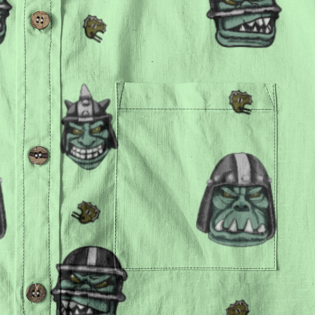 WAAGGHH!  Breathable Cotton Shirt- Green