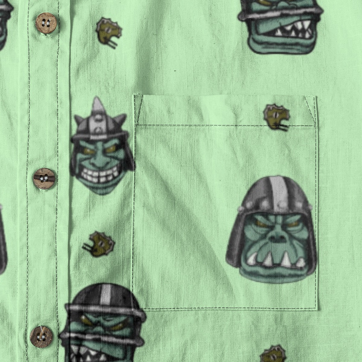 WAAGGHH!  Breathable Cotton Shirt- Green