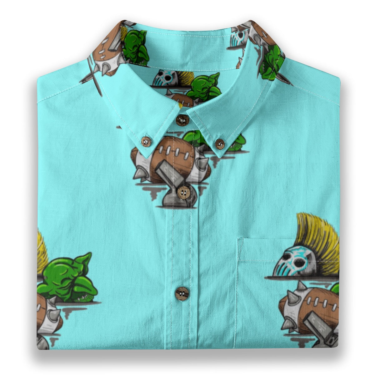 Aftermath  Breathable Cotton Shirt- Teal